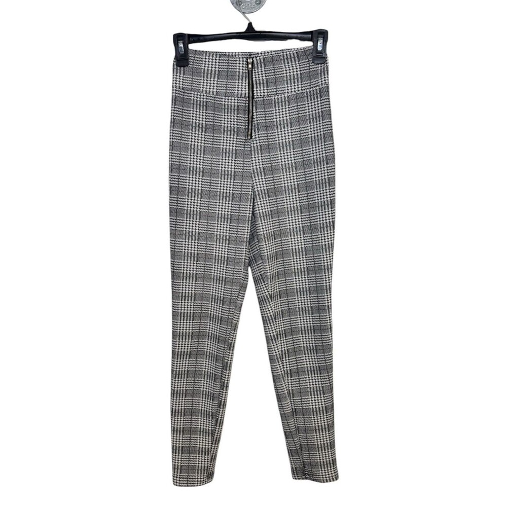 SHEIN Women's Black and White Houndstooth Pants Size XS